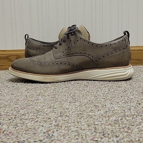 Cole Haan Grandevolution Men\'s Gray Leather Wingtip Derby Shoes Sz 12 main image 6